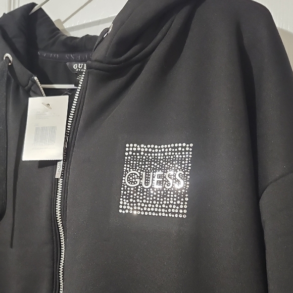 Guess Black Hoodie with Rhinestone Logo - Picture 3 of 5